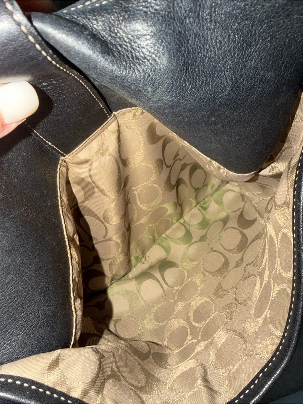 Coach Black Leather Hobo with Silver Buckle Detail